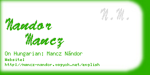 nandor mancz business card